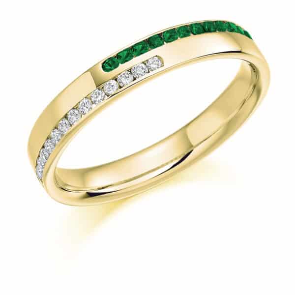 Round Brilliant Diamond  Double Row Micro Claw Half Eternity Ring with 30% Coverage - Image 2