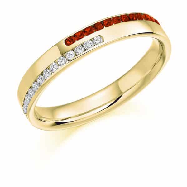 Round Brilliant Diamond  Double Row Micro Claw Half Eternity Ring with 30% Coverage - Image 2