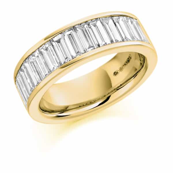 Baguette Cut Diamond Eternity Style Ring, Channel Set with 45% Diamond Coverage, 6.6mm 2 Carat Total Diamond Weight - Image 2