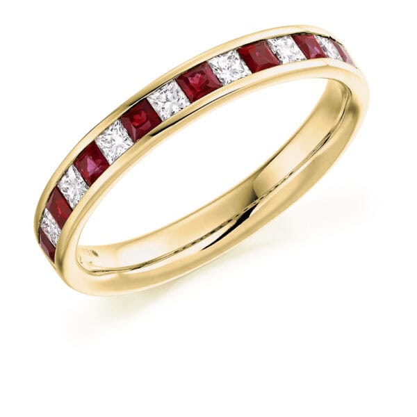 Round Brilliant Diamond  Knife Edge Half Eternity Ring with 40% Coverage - Image 2