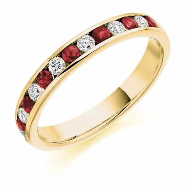 Round Brilliant Diamond  Knife Edge Half Eternity Ring with 40% Coverage - Image 2