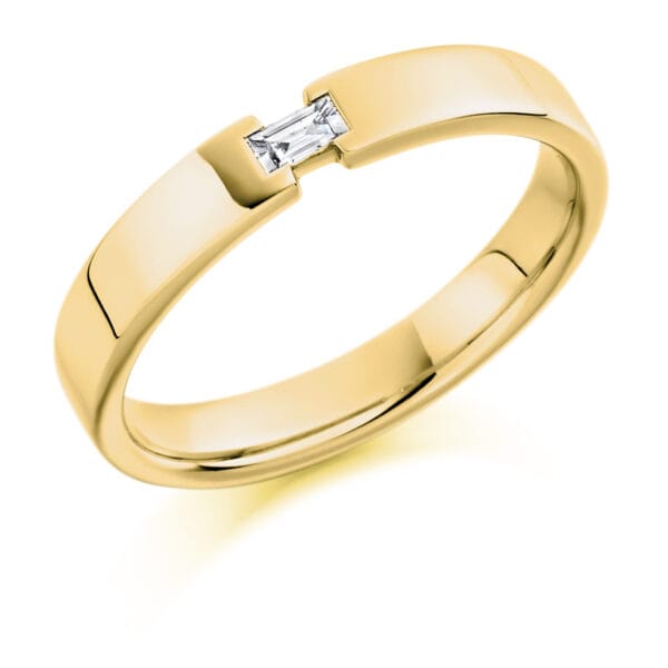 Baguette Cut Diamond Eternity Style Ring, Flush or Tension Set with 0% Diamond Coverage, 4mm 0.07 Carat Total Diamond Weight - Image 2