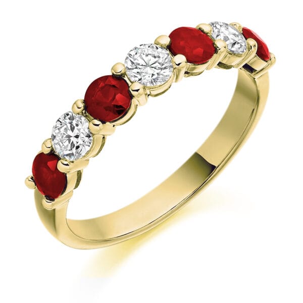 Round Brilliant Diamond  Knife Edge Half Eternity Ring with 75% Coverage - Image 2