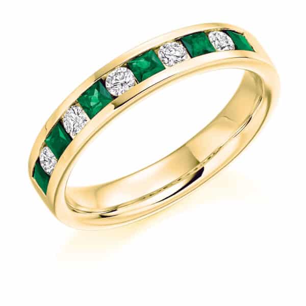 Round Brilliant Diamond  Offset Channel Set Half Eternity Ring with 30% Coverage - Image 2