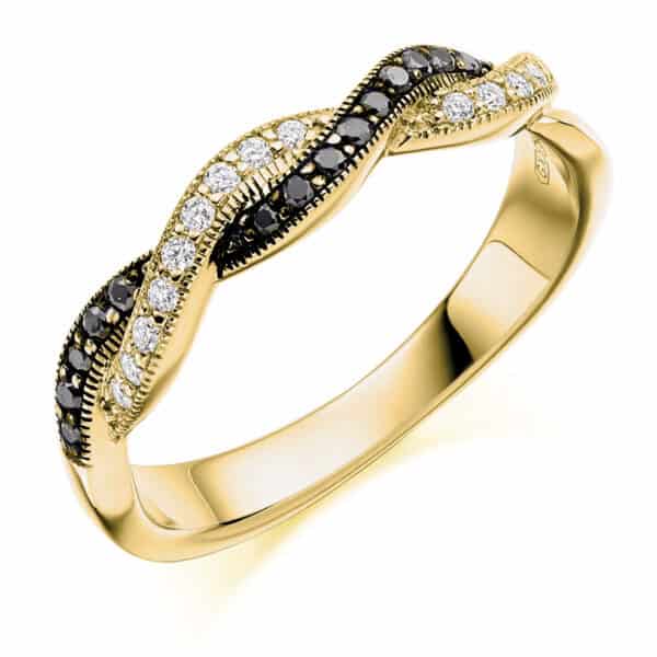 Round Brilliant Diamond  Offset Channel Set Half Eternity Ring with 40% Coverage - Image 2