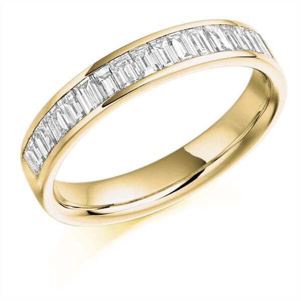Baguette Cut Diamond Eternity Style Ring, Channel Set with 50% Diamond Coverage, 3.9mm 0.75 Carat Total Diamond Weight - Image 2