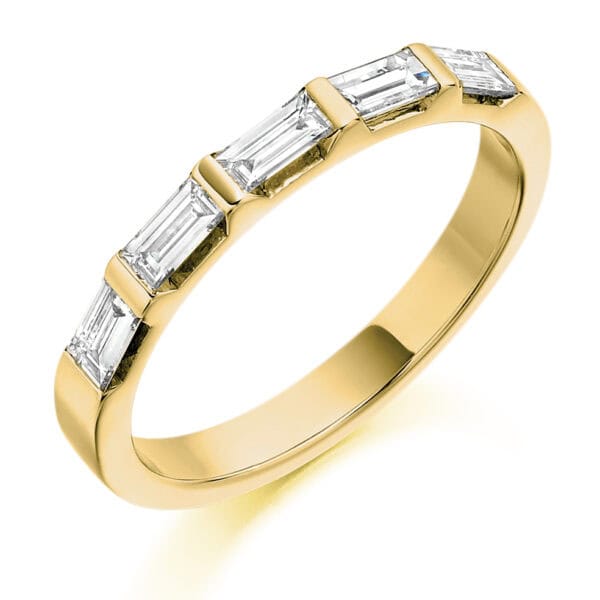 Baguette Cut Diamond Eternity Style Ring, Bar Set with 33% Diamond Coverage, 2.6mm 0.45 Carat Total Diamond Weight - Image 2