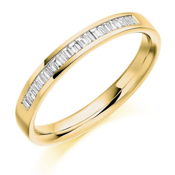 Baguette Cut Diamond Eternity Style Ring, Channel Set with 33% Diamond Coverage, 2.9mm 0.2 Carat Total Diamond Weight - Image 2