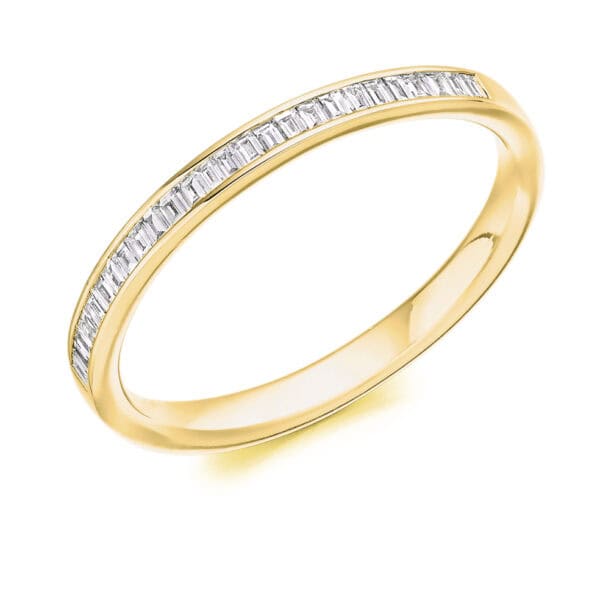 Baguette Cut Diamond Eternity Style Ring, Channel Set with 40% Diamond Coverage, 2.1mm 0.2 Carat Total Diamond Weight - Image 2