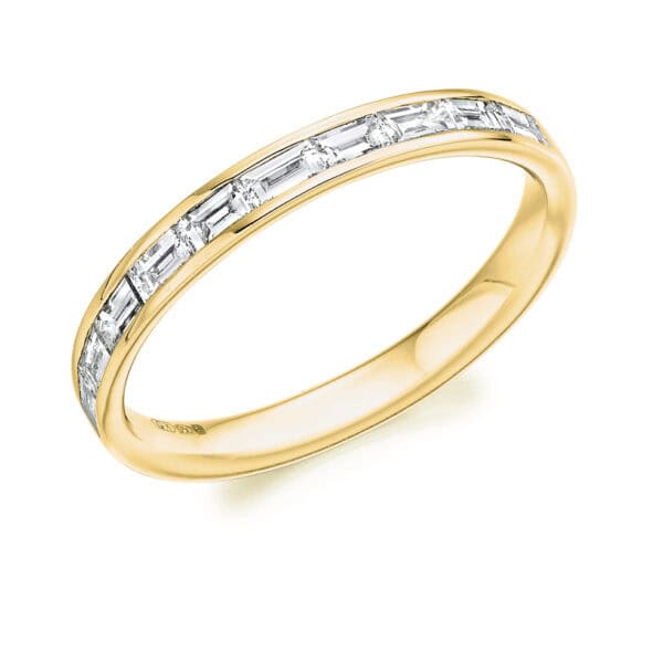 Baguette Cut Diamond Eternity Style Ring, Channel & Claw Set with 45% Diamond Coverage, 2.6mm 0.55 Carat Total Diamond Weight - Image 2