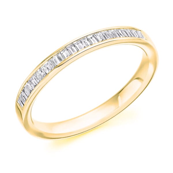 Baguette Cut Diamond Eternity Style Ring, Channel Set with 50% Diamond Coverage, 3mm 0.45 Carat Total Diamond Weight - Image 2