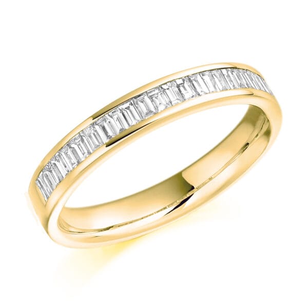 Baguette Cut Diamond Eternity Style Ring, Channel Set with 50% Diamond Coverage, 3mm 0.5 Carat Total Diamond Weight - Image 2