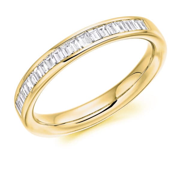 Baguette Cut Diamond Eternity Style Ring, Channel Set with 40% Diamond Coverage, 3mm 0.4 Carat Total Diamond Weight - Image 2