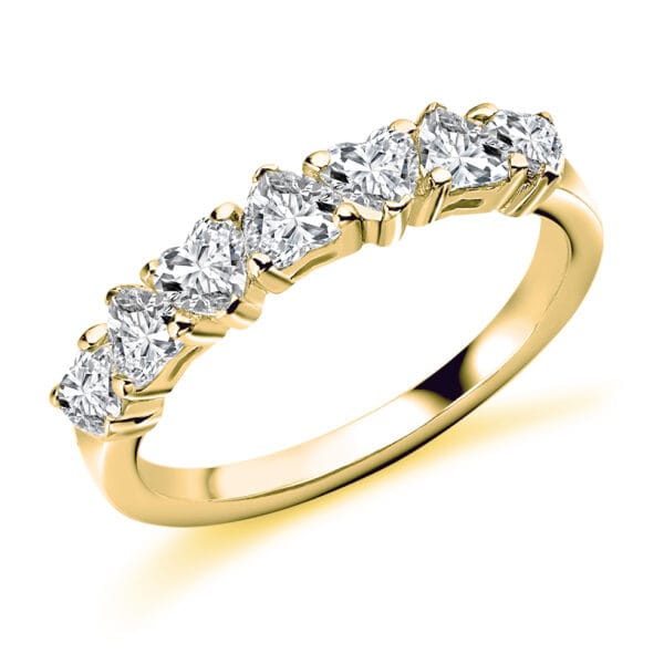Heart Cut Diamond Eternity Style Ring, Claw Set with 40% Diamond Coverage, 4mm 1.25 Carat Total Diamond Weight - Image 2