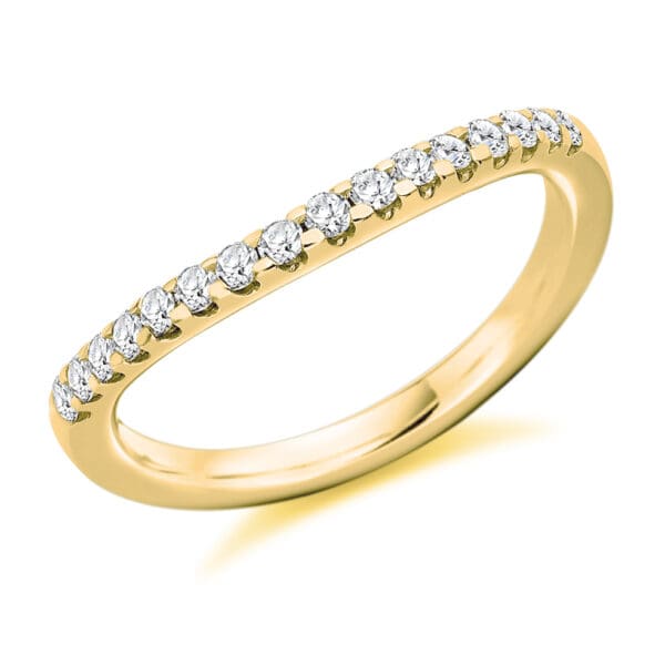Curved and Shaped Style, Micro Claw Set, Round Brilliant Diamond Eternity Ring with 45% Diamond Coverage, 1.9 mm Width - Image 2