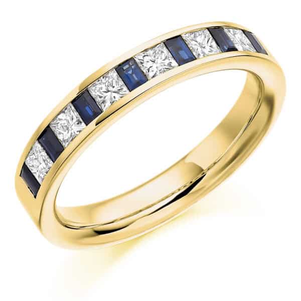 Round Brilliant Diamond  Milgrain Bezel Set Half Eternity Ring with 40% Coverage - Image 2