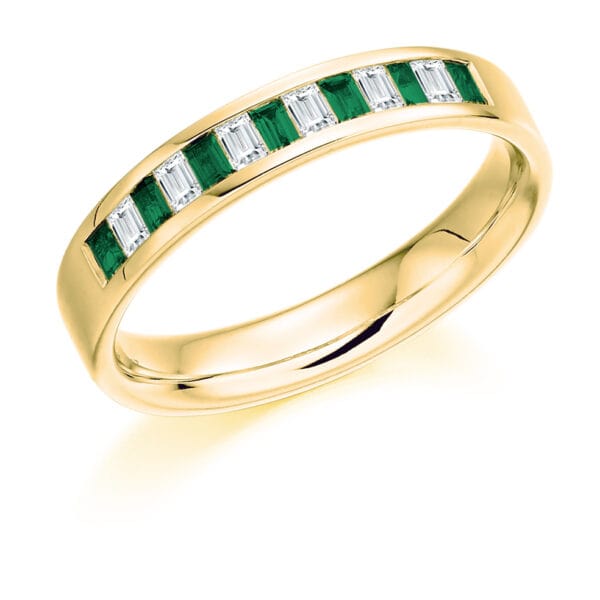 Round Brilliant Diamond  Milgrain Bezel Set Half Eternity Ring with 60% Coverage - Image 2