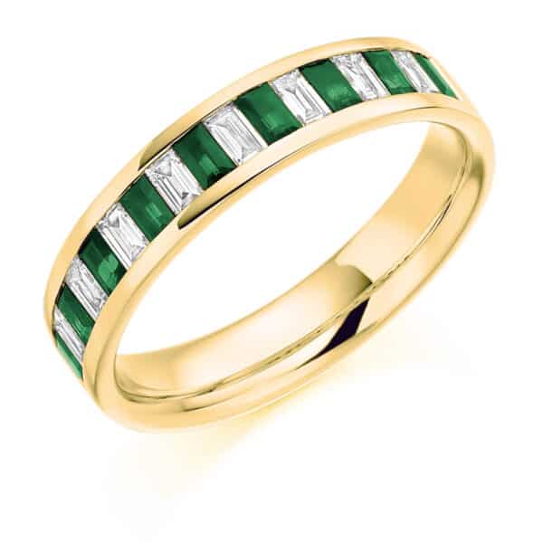 Round Brilliant Diamond  Milgrain Bezel Set Half Eternity Ring with 75% Coverage - Image 2