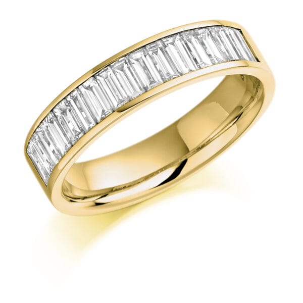 Baguette Cut Diamond Eternity Style Ring, Channel Set with 40% Diamond Coverage, 4.7mm 1 Carat Total Diamond Weight - Image 2