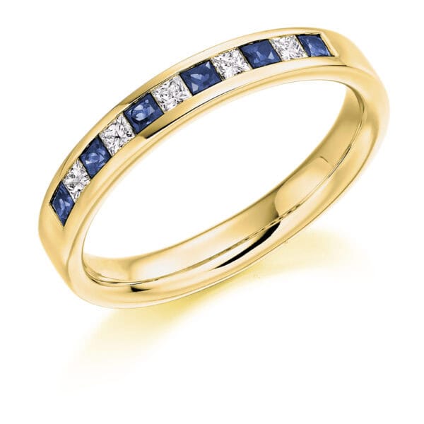Round Brilliant Diamond  Milgrain Bezel Set Half Eternity Ring with 75% Coverage - Image 2