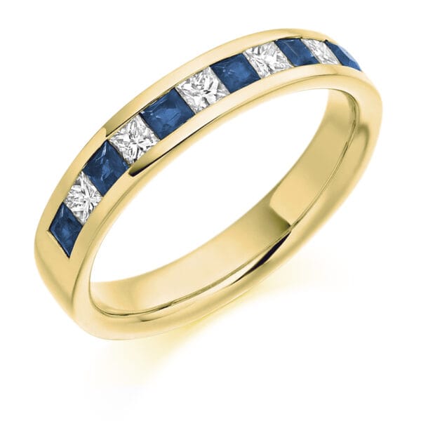 Round Brilliant Diamond  Triple Row Micro Claw Half Eternity Ring with 30% Coverage - Image 2