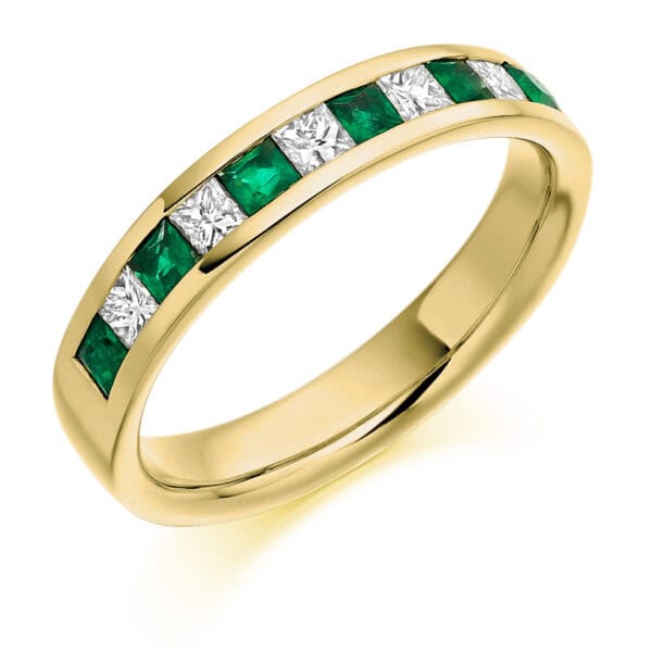 Round Brilliant Diamond  Triple Row Micro Claw Half Eternity Ring with 30% Coverage - Image 2
