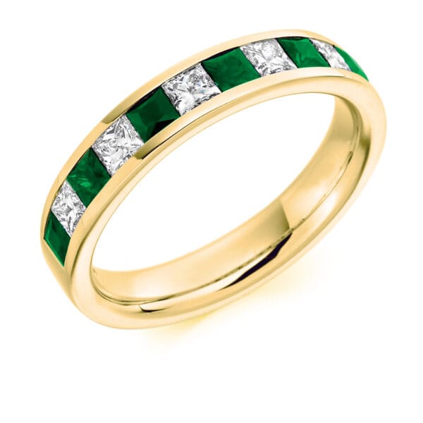 Round Brilliant Diamond  Triple Row Micro Claw Half Eternity Ring with 40% Coverage - Image 2