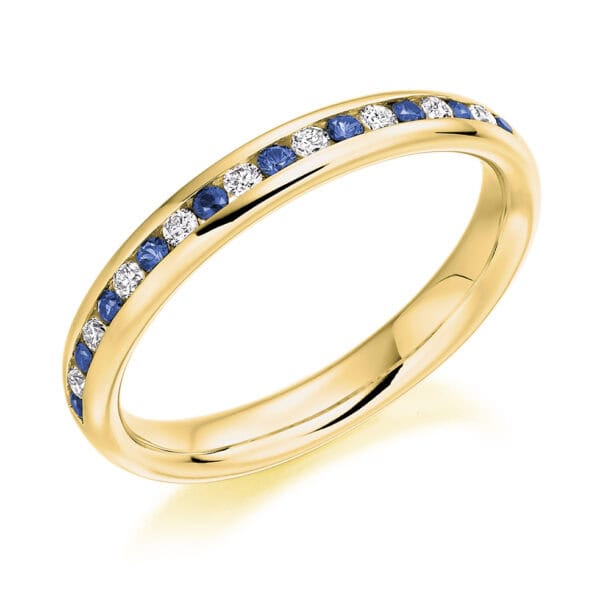 Round Brilliant Diamond  Triple Row Micro Claw Half Eternity Ring with 50% Coverage - Image 2