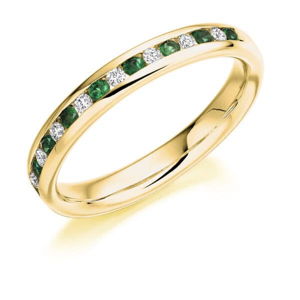 Round Brilliant Diamond  Triple Row Micro Claw Half Eternity Ring with 60% Coverage - Image 2