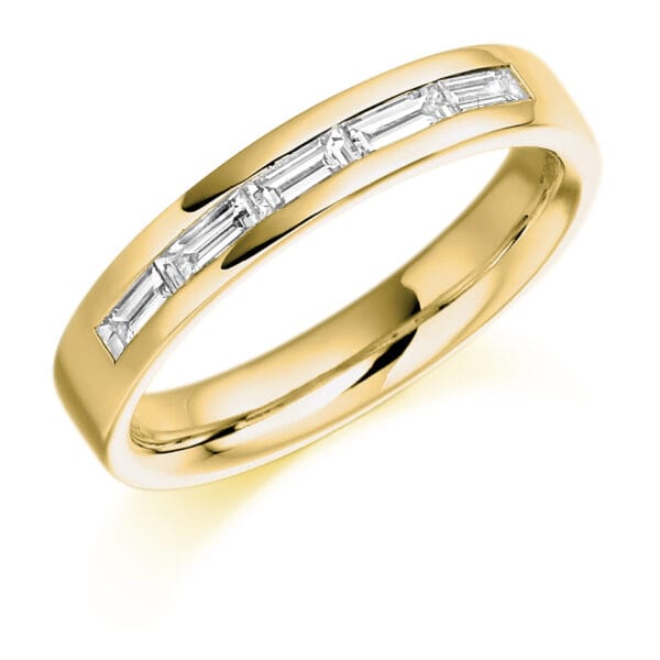 Baguette Cut Diamond Eternity Style Ring, Channel Set with 33% Diamond Coverage, 3.4mm 0.3 Carat Total Diamond Weight - Image 2