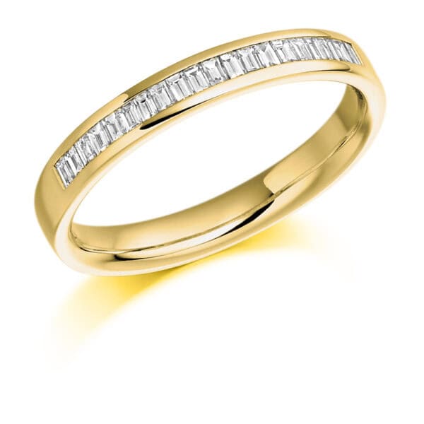 Baguette Cut Diamond Eternity Style Ring, Channel Set with 33% Diamond Coverage, 3mm 0.26 Carat Total Diamond Weight - Image 2