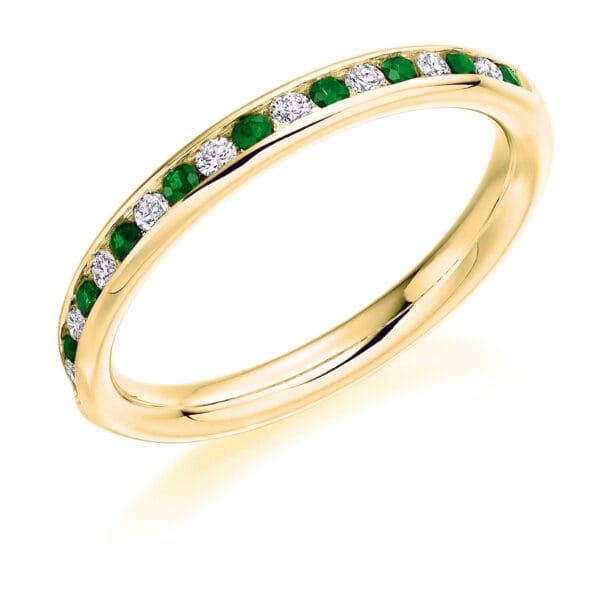 Round Brilliant Diamond  Entwined Double Row, Curved Half Eternity Ring with 30% Coverage - Image 2