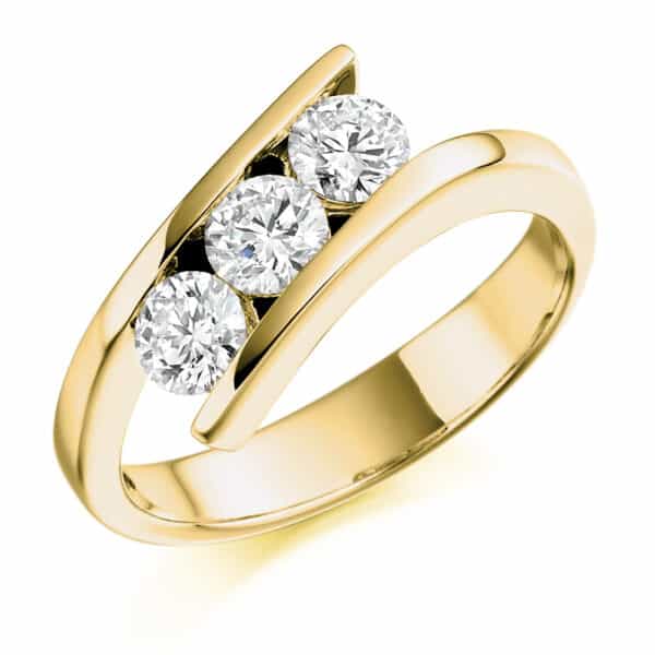 Tension Set Trilogy Diamond Engagement Ring - Image 2