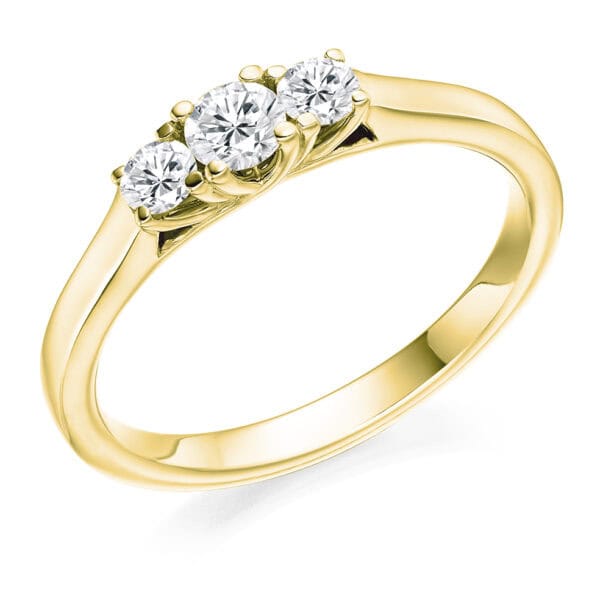 Round Brilliant Trilogy Diamond Engagement Ring - Image 2
