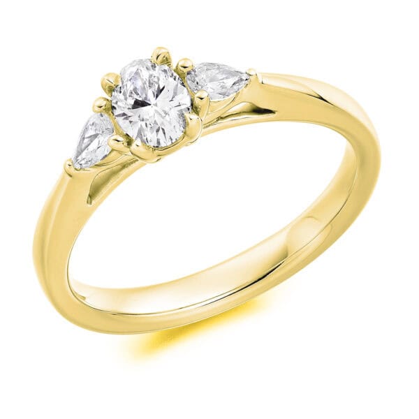 Oval Cut Trilogy Diamond Engagement Ring - Image 2