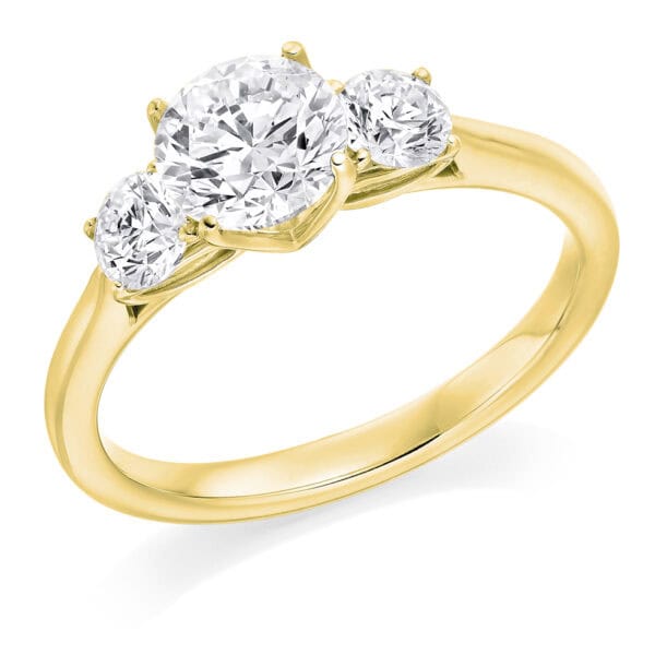 Round Brilliant Trilogy Diamond Engagement Ring - Image 2