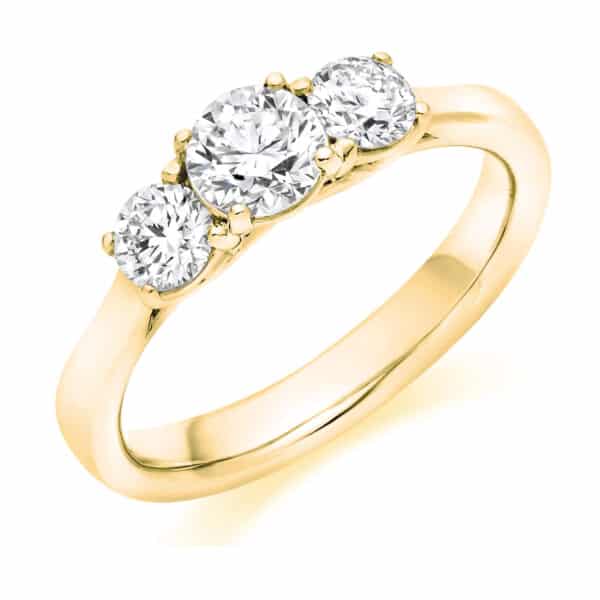 Round Brilliant Trilogy Diamond Engagement Ring - Image 2