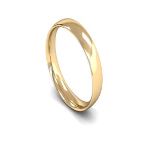 Light Weight Traditional Court Profile 4mm wide 9ct Yellow Gold Plain Wedding Ring