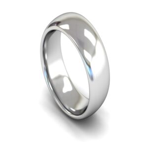Heavy Weight Edged Court Profile 8mm wide Platinum Plain Wedding Ring