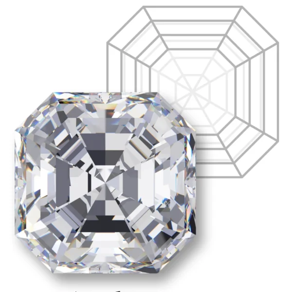 Asscher Cut 0.53 Carat Diamond - E Colour, VS1 Clarity