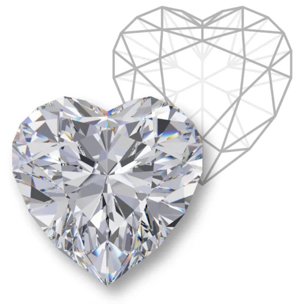 Heart Cut 0.18 Carat Diamond - F Colour, SI1 Clarity